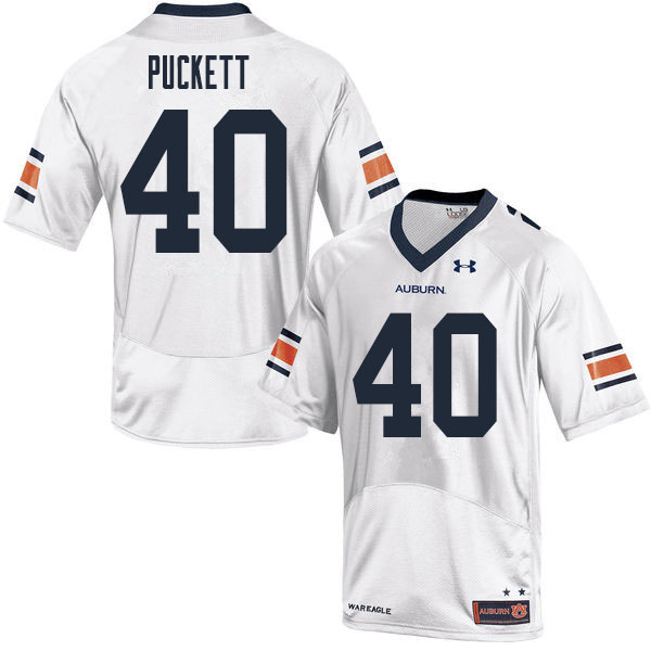 Men #40 Jacoby Puckett Auburn Tigers College Football Jerseys Sale-White